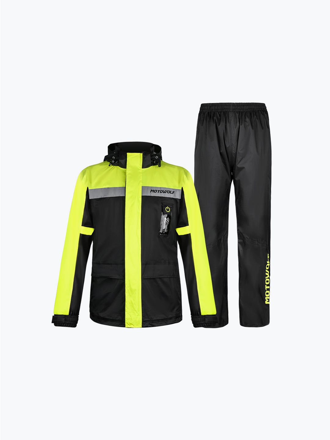 MOTOWOLF MDL0402 LED Waterproof Motorcycle Raincoat Yellow