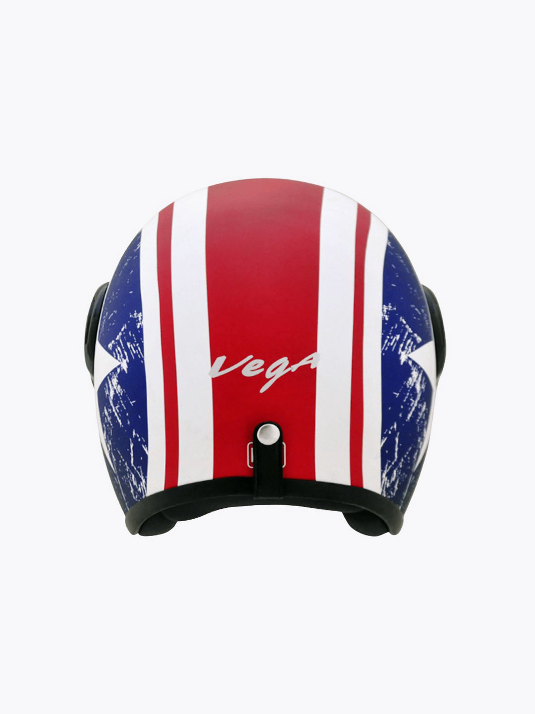 Vega Jet Captain Open Face Helmet with Visor Dull Red Metallic Blue