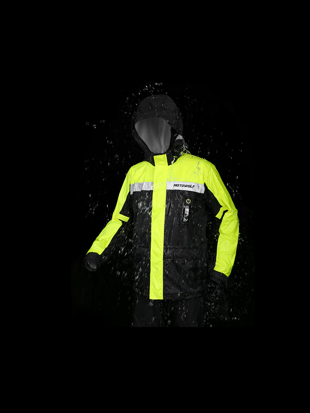 MOTOWOLF MDL0402 LED Waterproof Motorcycle Raincoat Yellow