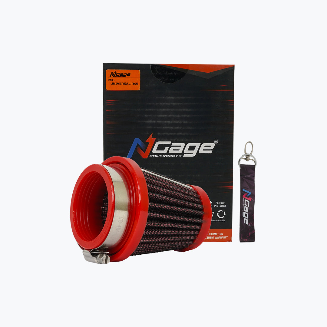 Ngage Hyper Flow Universal Air Filter 49mm ID – For 150cc / 200cc Motorcycles