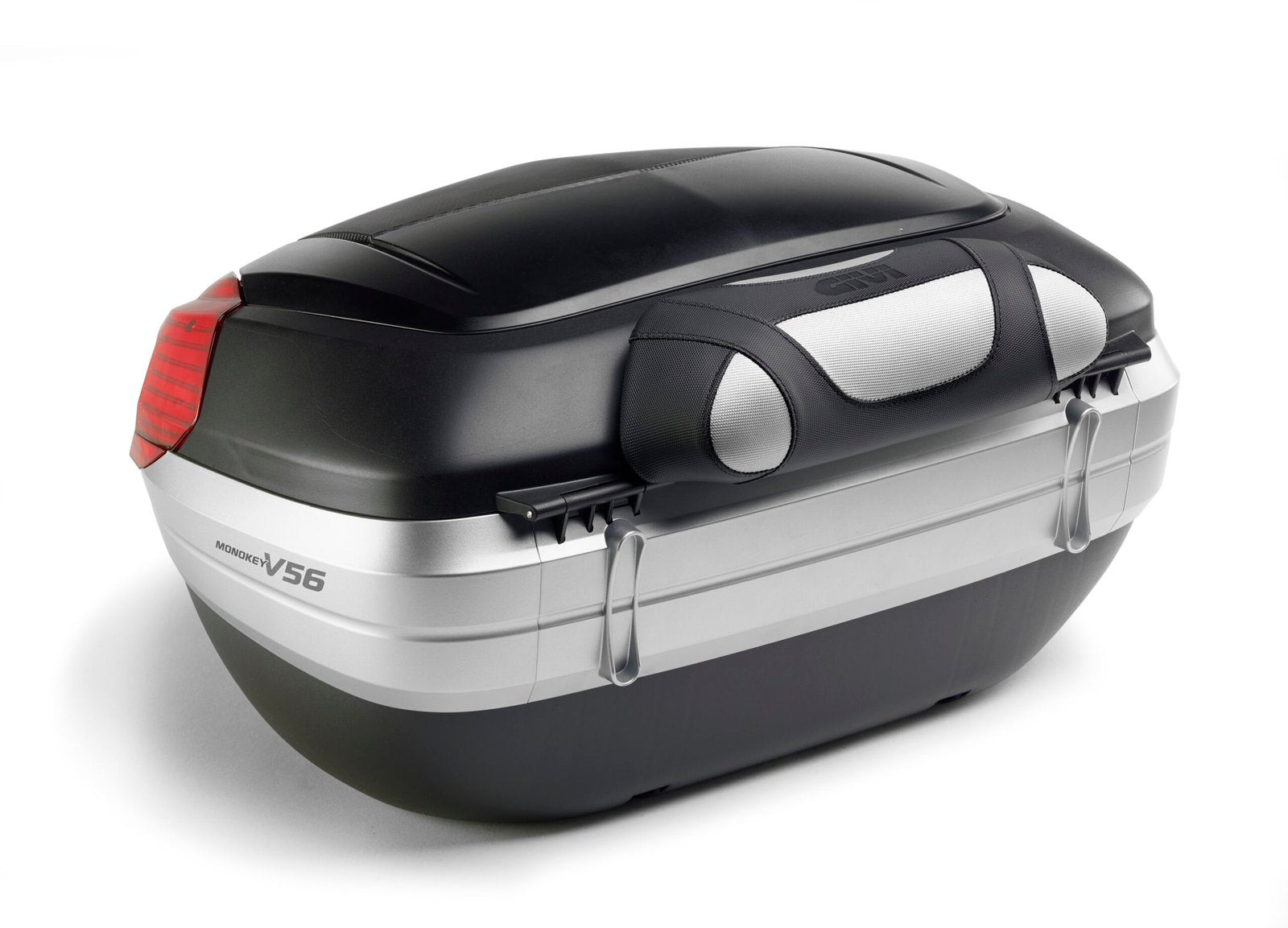 GIVI V56N Maxia 4 56L MONOKEY® Top Case Aluminium Finish with Red Reflectors