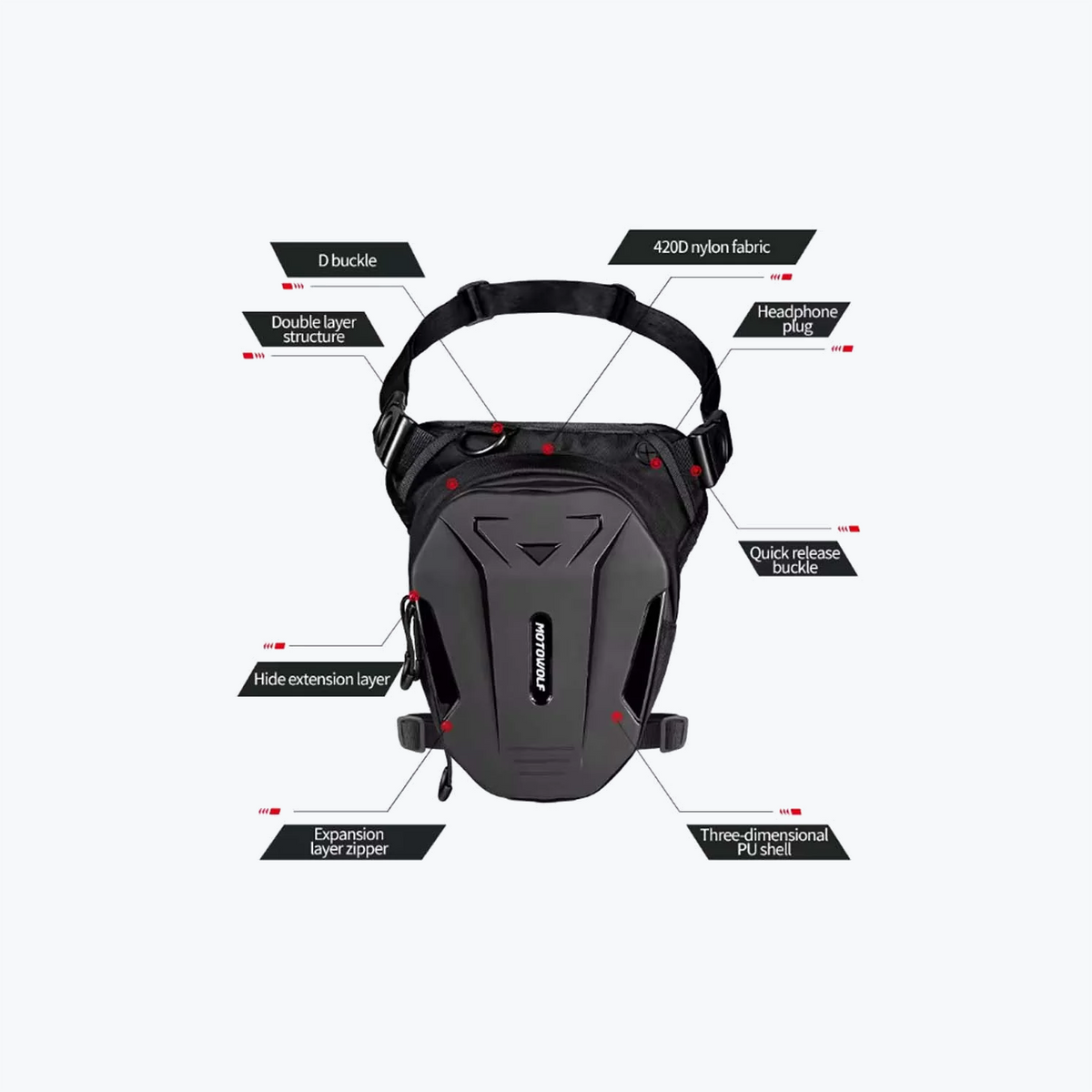 Motowolf Leg Bag 0718