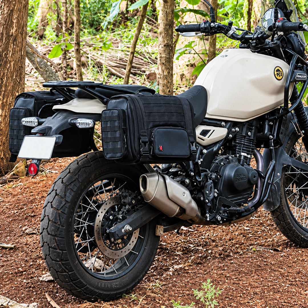 RiderZone Pangong Waterproof Motorcycle Pannier Bags 40L Expandable to 50L