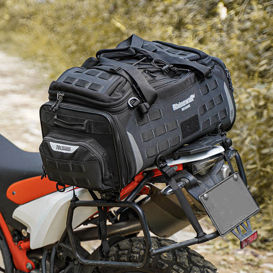 RHINOWALK Mechanic MJX2003 50-70L Expandable Motorcycle Tail Seat Bag