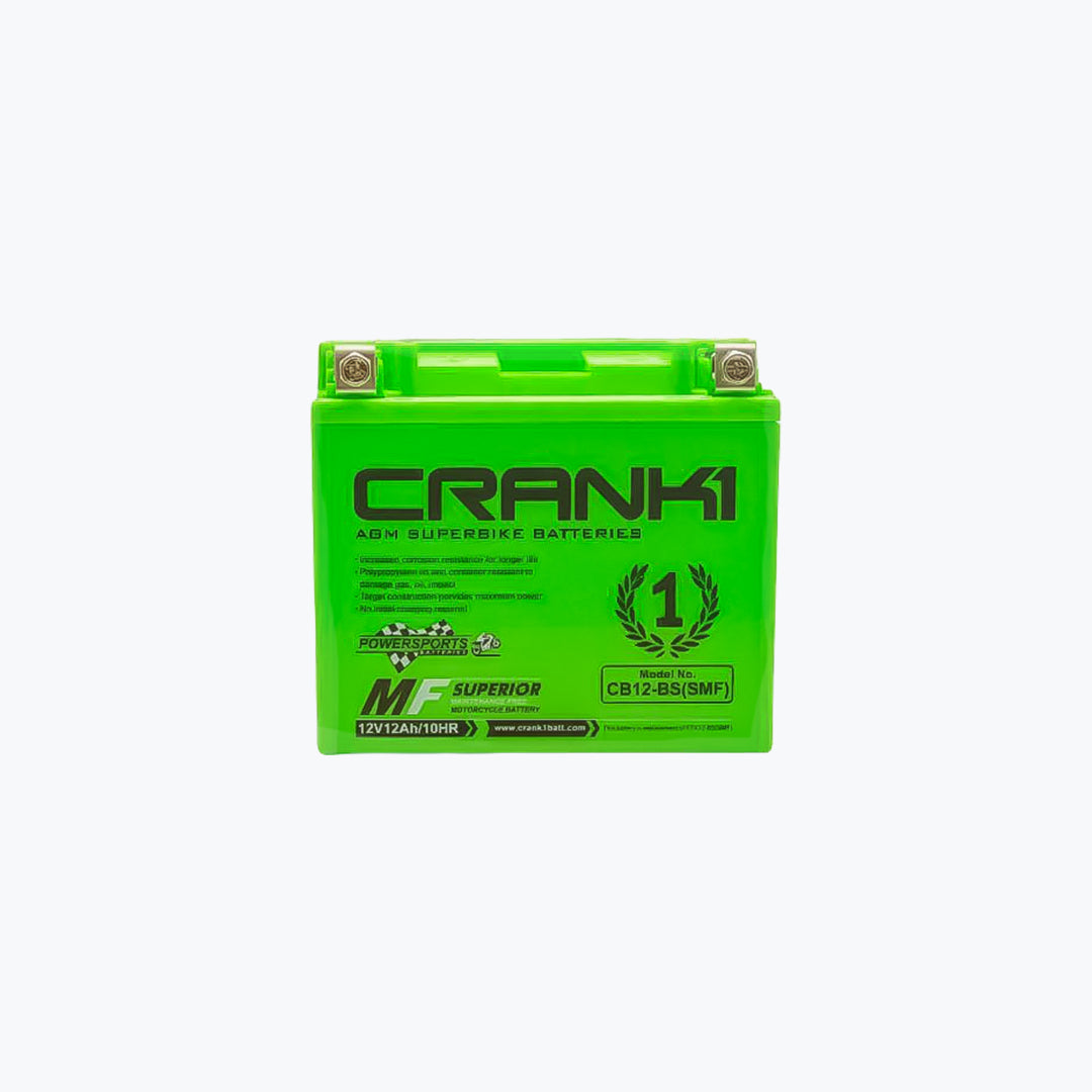 CRANK1 CB12-BS Factory Activated Motorcycle Battery