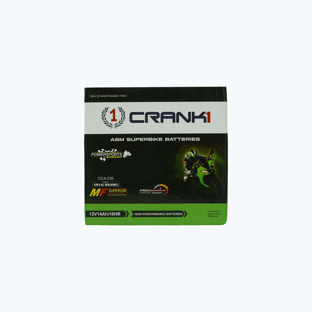 CRANK1 CB14L-BS SMF Factory Activated Motorcycle Battery