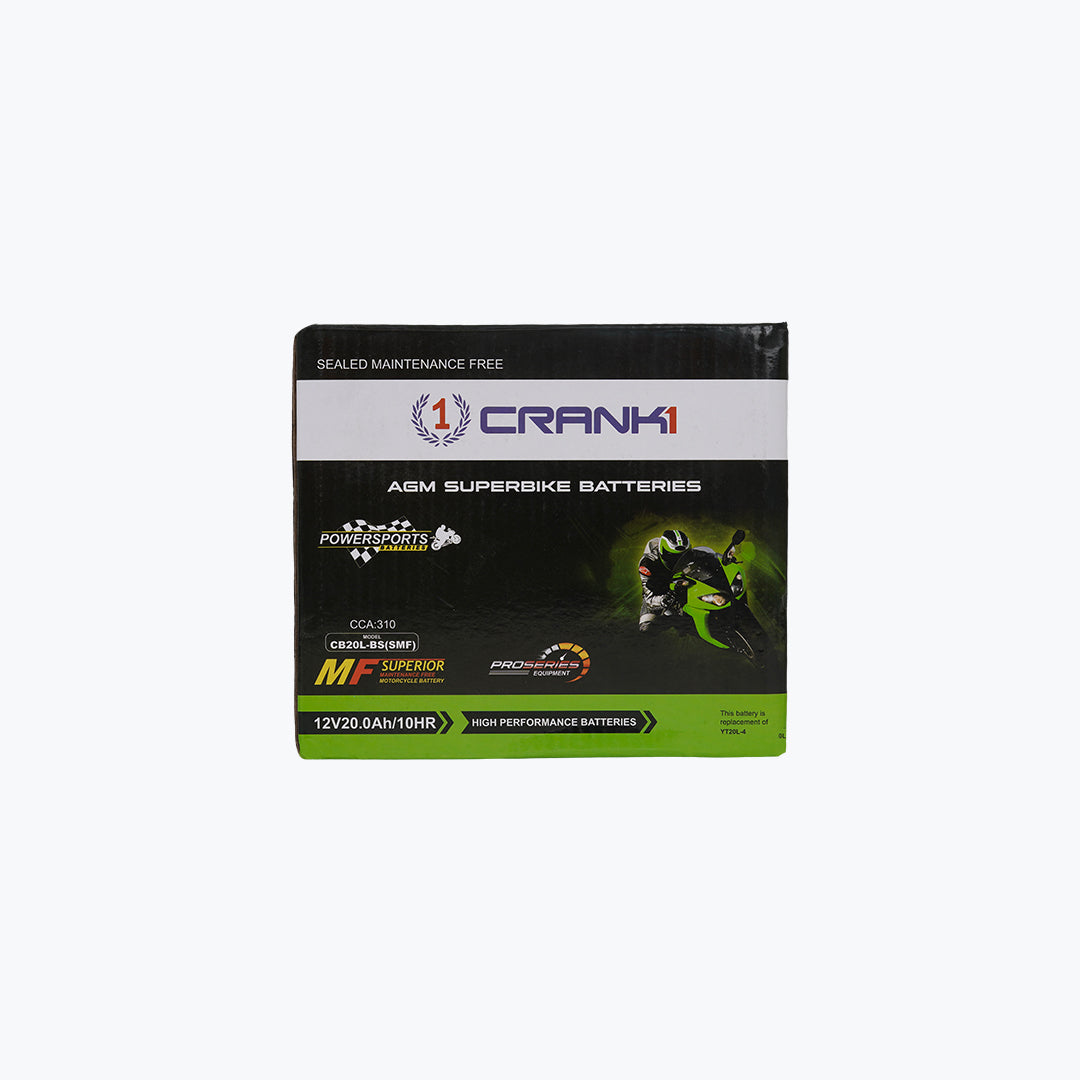 CRANK1 CB20L-BS SMF Factory Activated Motorcycle Battery