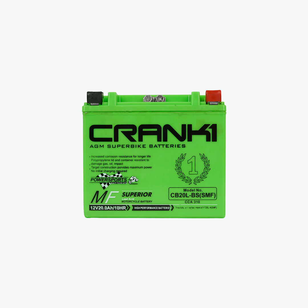 CRANK1 CB20L-BS SMF Factory Activated Motorcycle Battery