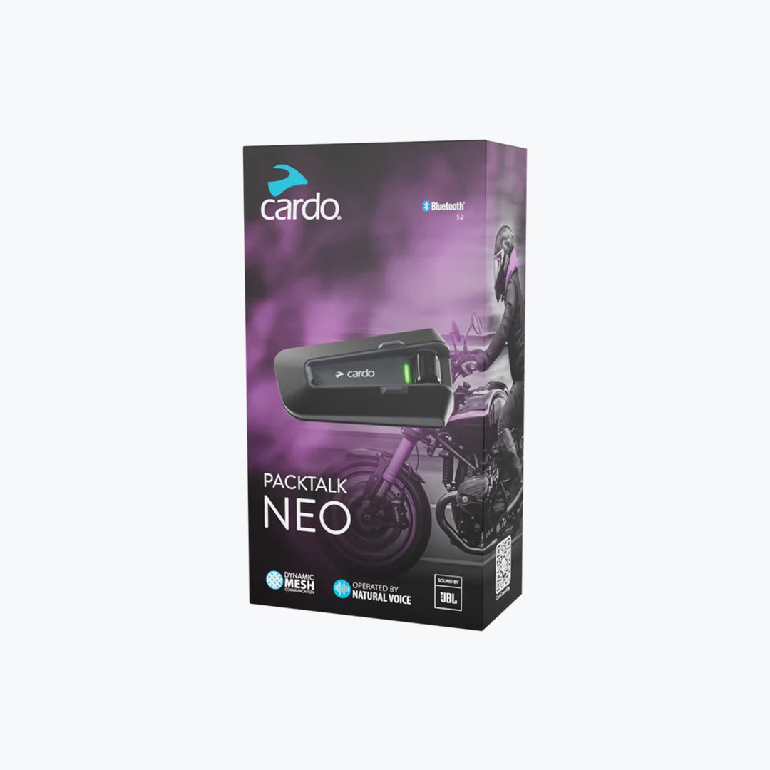 Cardo Packtalk Neo Single PTN00001 Motorcycle Bluetooth Intercom System
