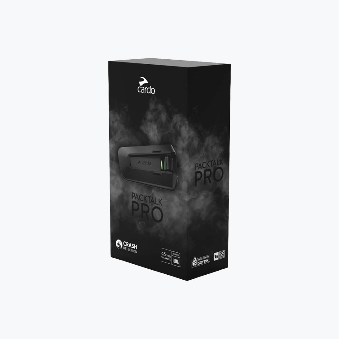 Cardo Packtalk Pro Bluetooth Motorcycle Intercom System with JBL Speakers