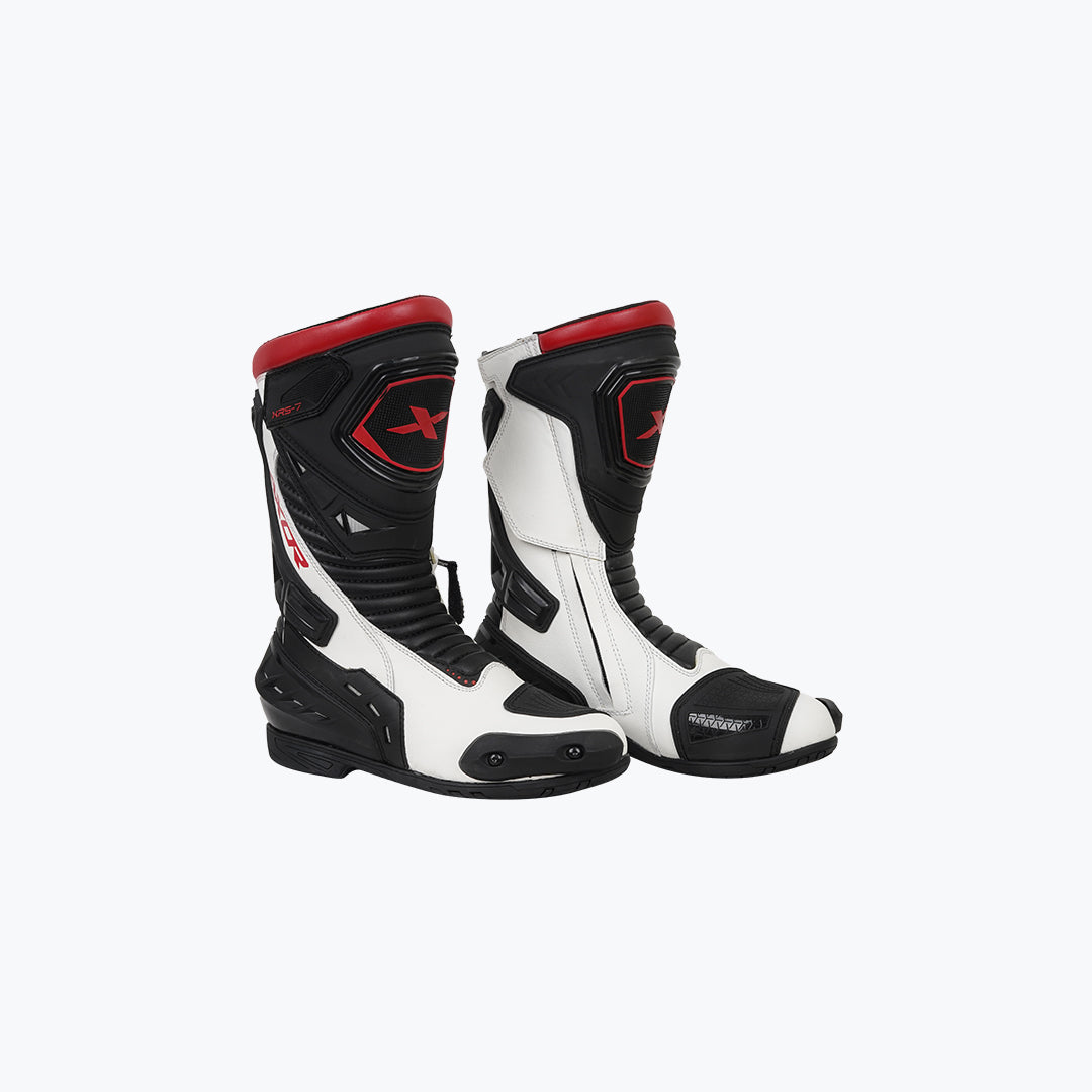 AXOR Slipstream Boot Pro Black White Red Motorcycle Riding Boots