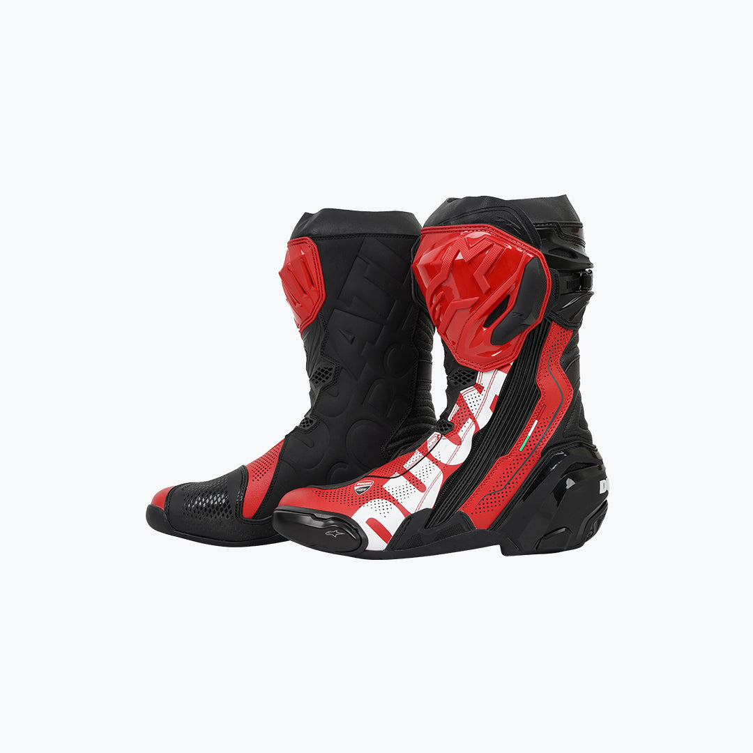 Alpinestars Ducati Corse Air V6 Boots Black Bright Red White 43