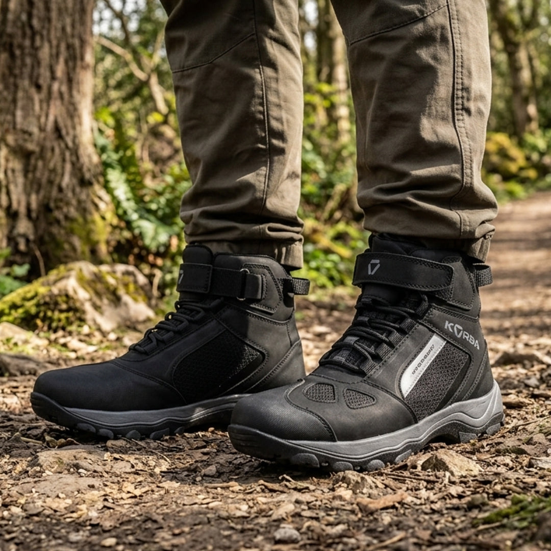 Korda Pathfinder Motorcycle Riding Boots Black