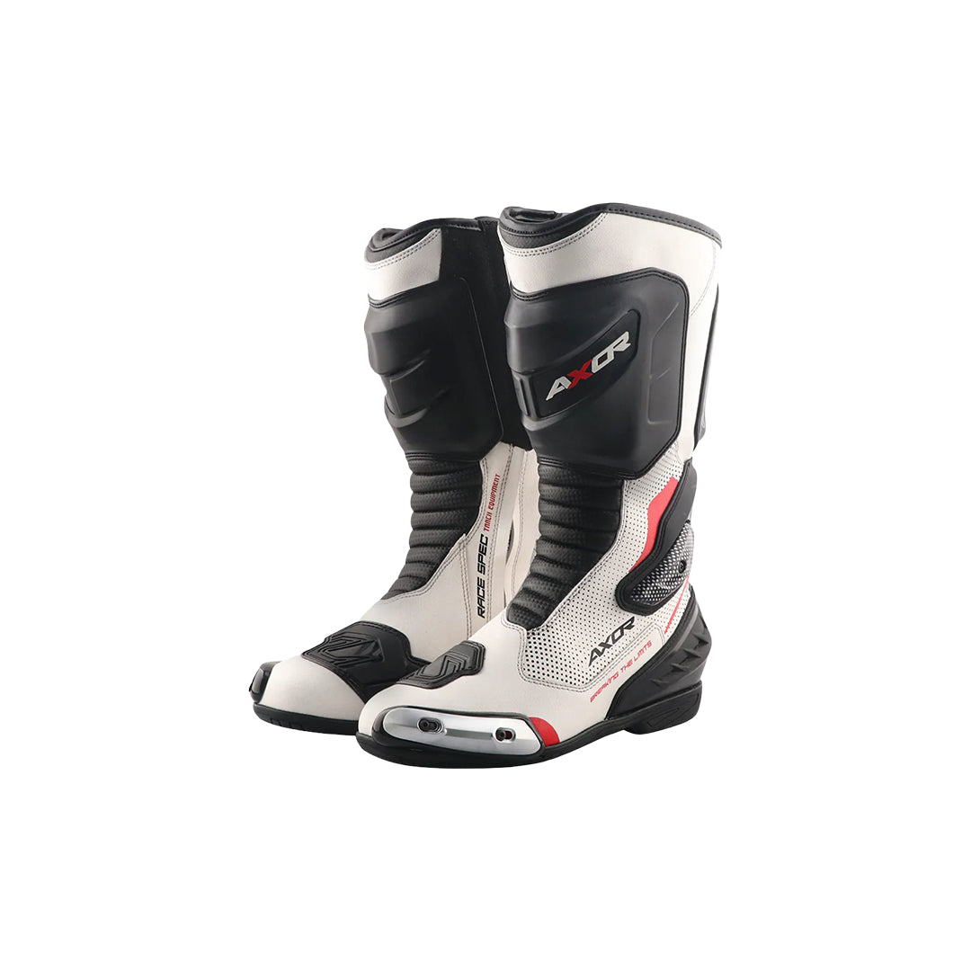 Axor Racer Tec Riding Boots Black White Red