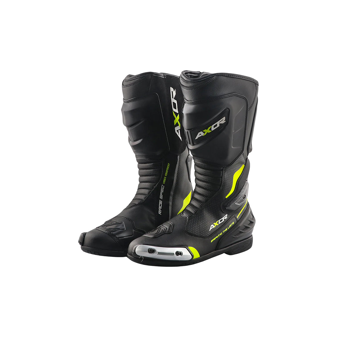 Axor Racer Tec Riding Boots Black Neon