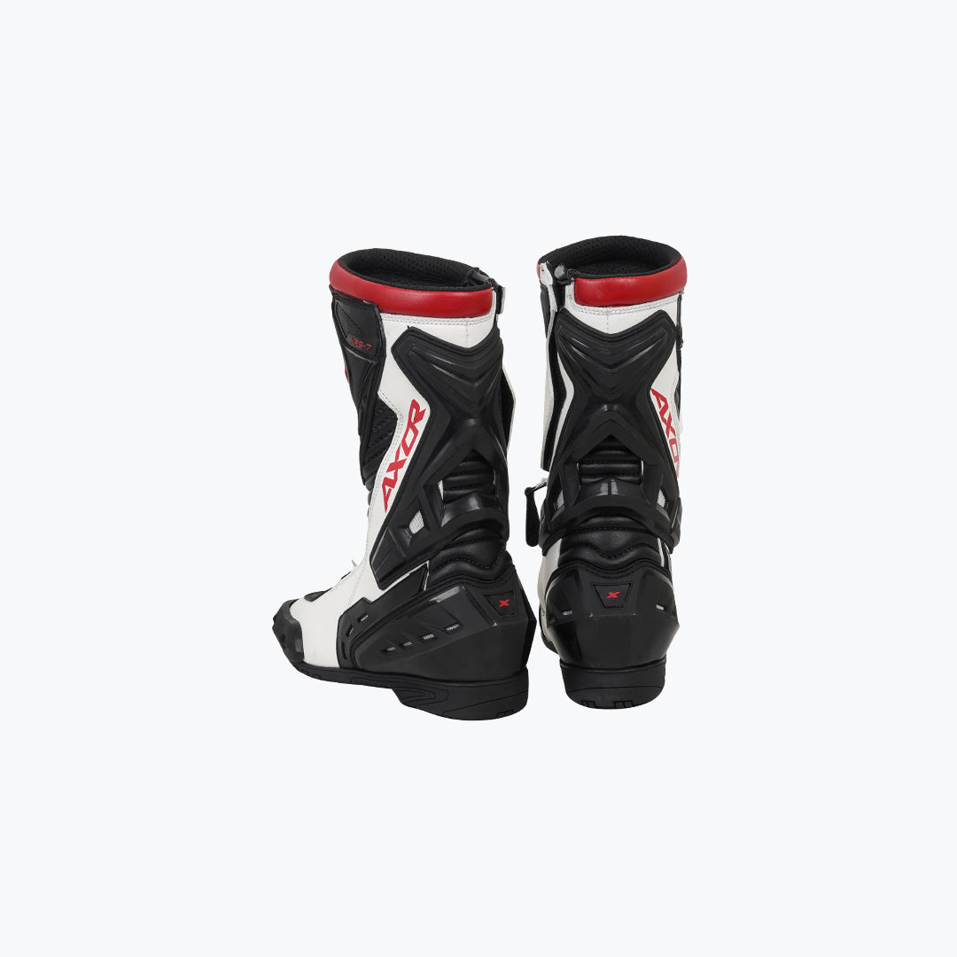 Axor Slipstream Pro Boot Black White Red – Performance Motorcycle Riding Boots