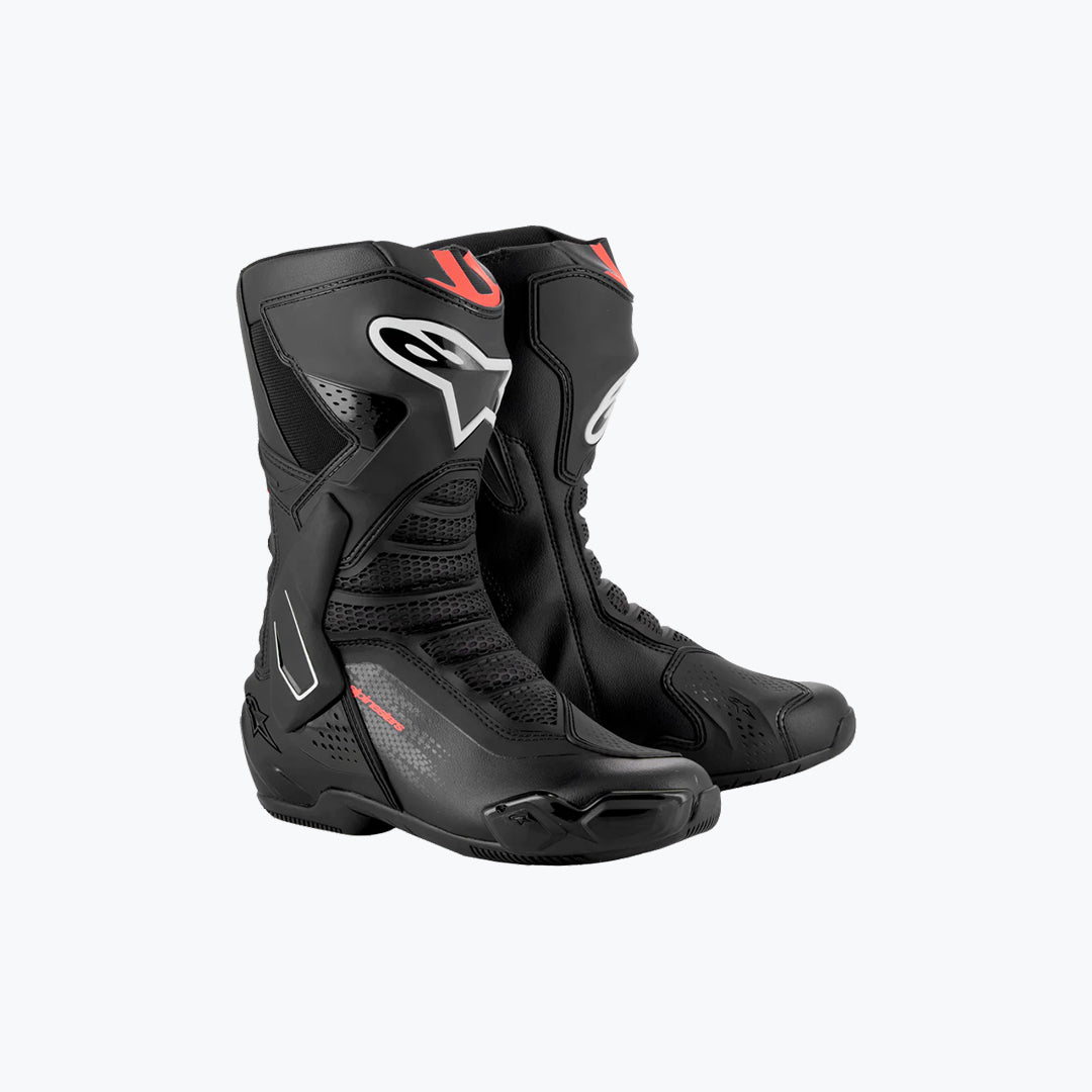 Alpinestars SMX-6 V3 BTS Riding Boots Black/Red Fluo US 8