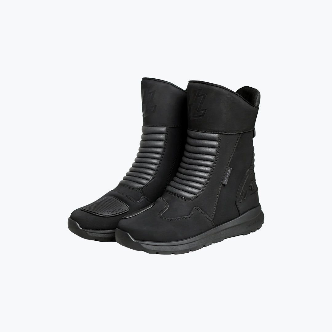 Hanleh Tourer WP Riding Boots Black – Waterproof Motorcycle Touring Boots UK Size