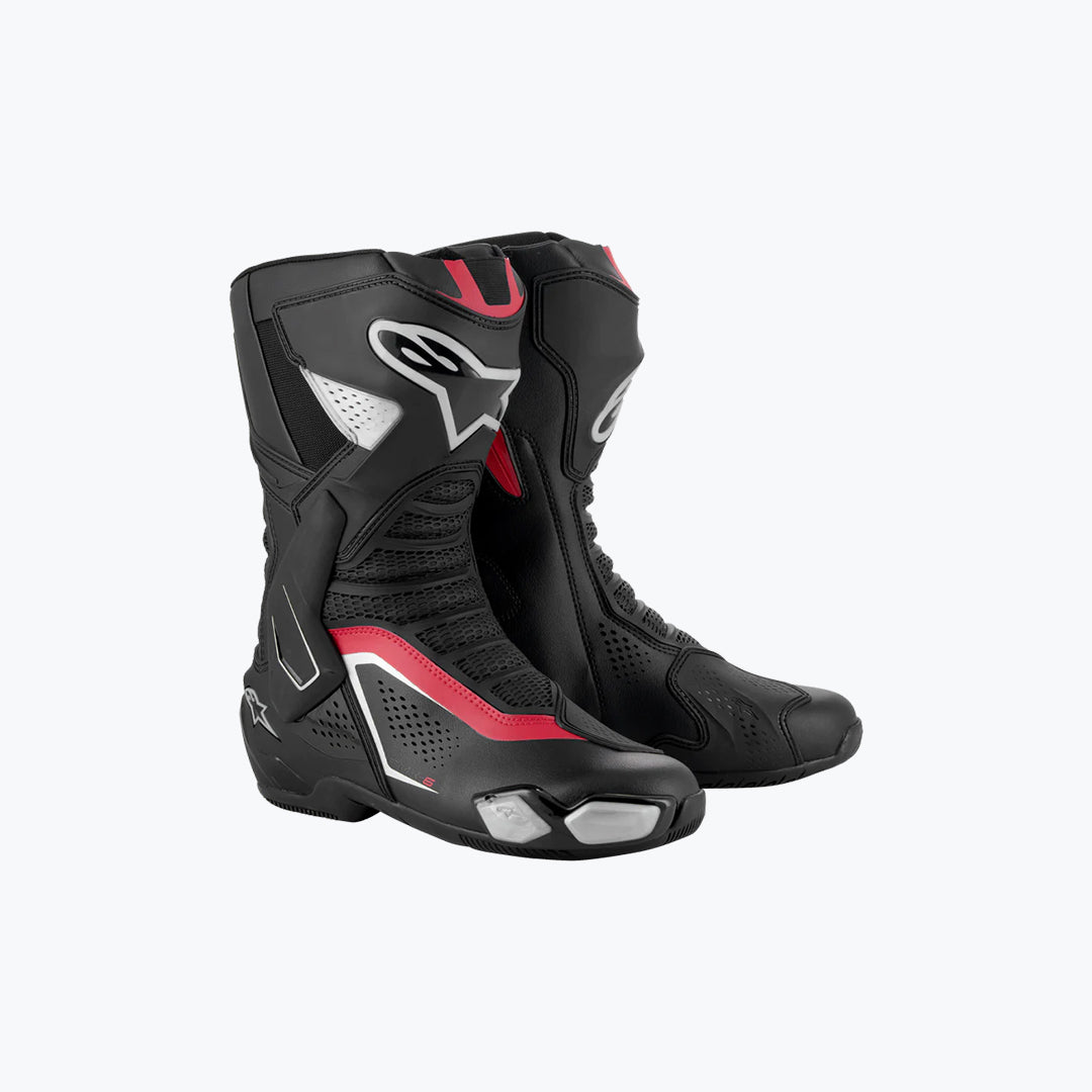 Alpinestars SMX-6 V3 BTS Riding Boots Black/Silver/Red EU 45