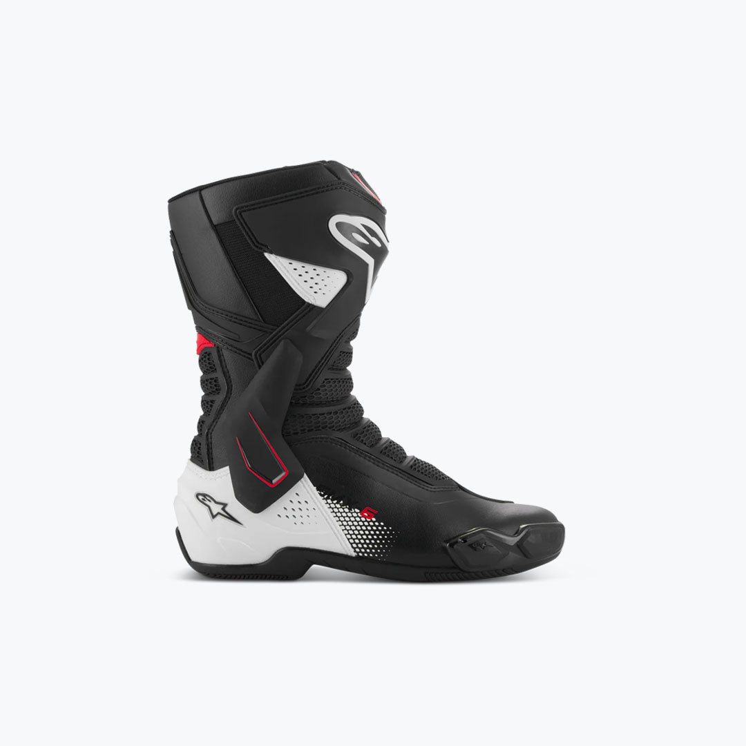 Alpinestars SMX-6 V3 BTS Riding Boots Black/White/Red Graphic EU 44 – Breathable Sport Touring Motorcycle Boots