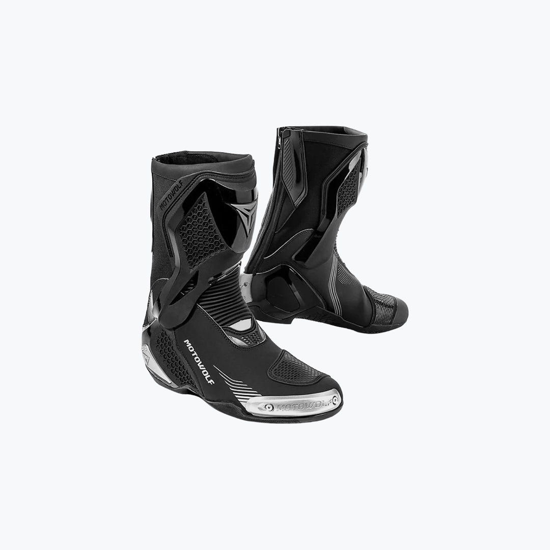 MOTOWOLF B01 Motorcycle Racing Riding Boots Black