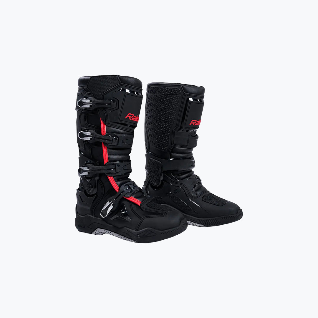 RAIDA TrailCraft V2 Motocross & Enduro Motorcycle Boots Black Red