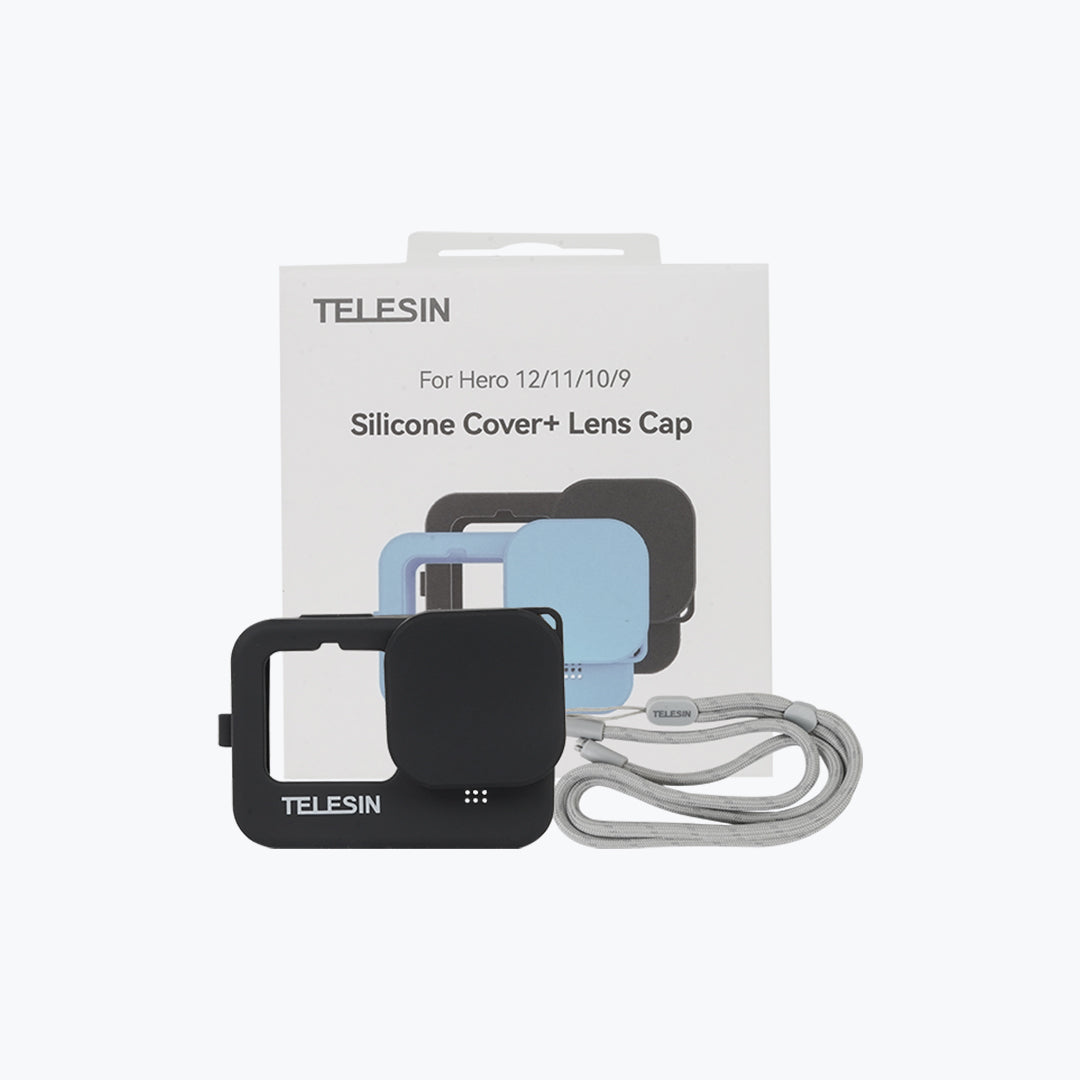 Telesin Black Silicone Case for GoPro Hero 13 / 12 / 11 / 10 / 9 – Protective Cover