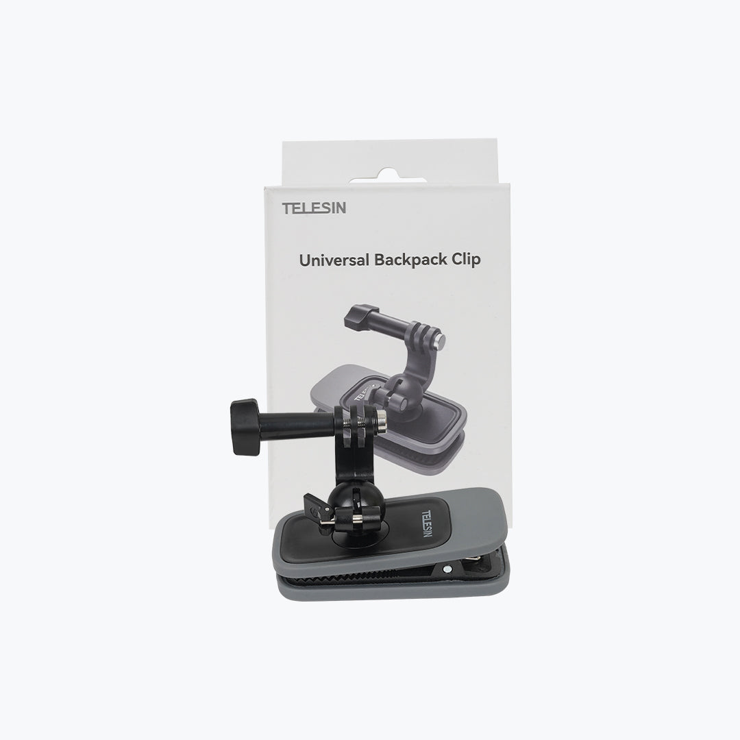 Telesin 360° Rotary Backpack Clip Mount for Action Cameras – Adjustable Clip Mount