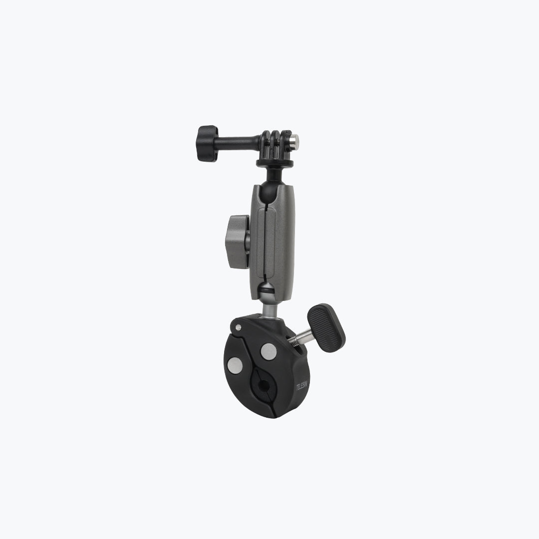 Telesin Aluminum Crab Claw Mount for Action Cameras – Heavy Duty Clamp Mount