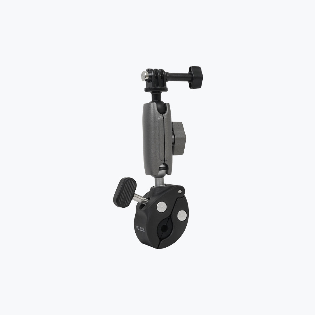 Telesin Aluminum Crab Claw Mount for Action Cameras – Heavy Duty Clamp Mount