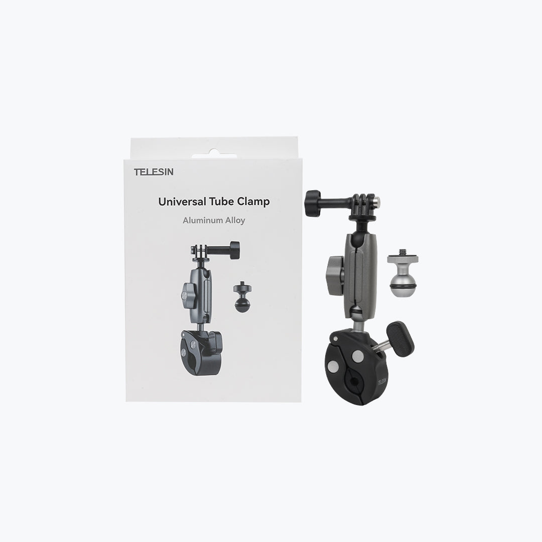 Telesin Aluminum Crab Claw Mount for Action Cameras – Heavy Duty Clamp Mount