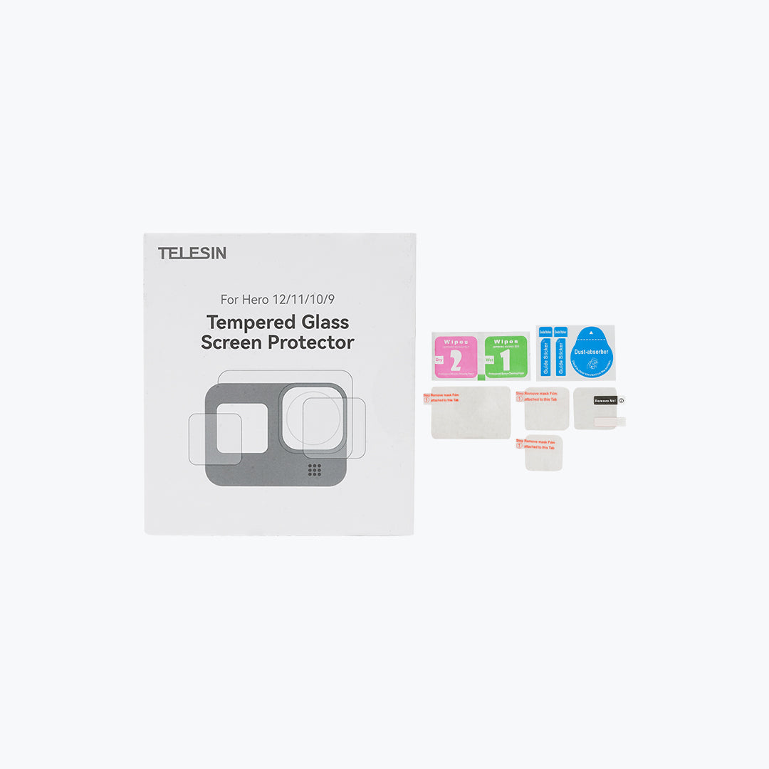 Telesin Tempered Glass Screen & Lens Protector for GoPro Hero 12 / 11 / 10 / 9 – GP-FLM-901