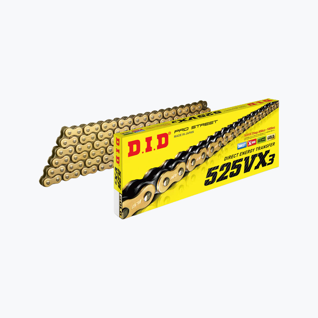 DID VX3 Gold X-Ring Drive Chain 520 / 525 120 Links FB