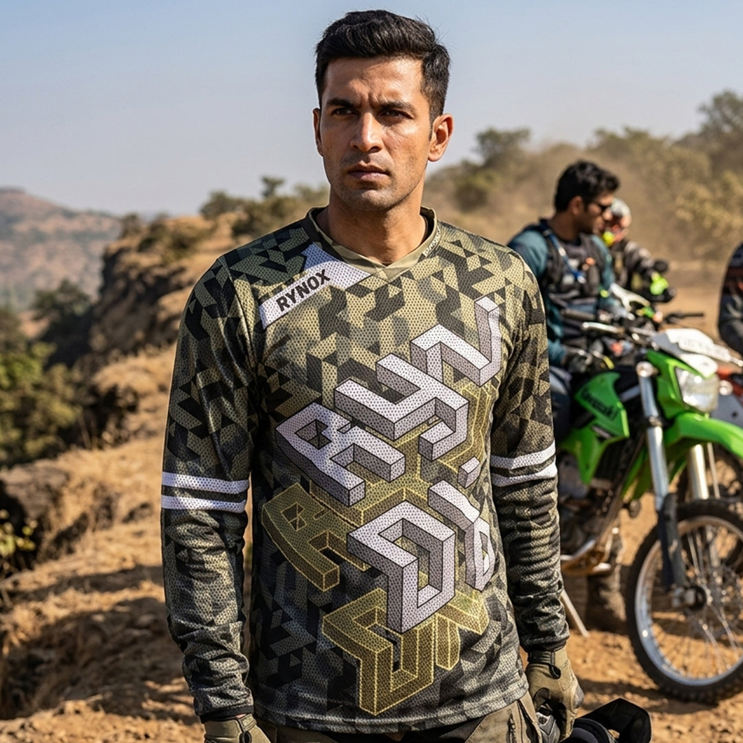 Rynox Fusion Neo Offroad Jersey Camo Green