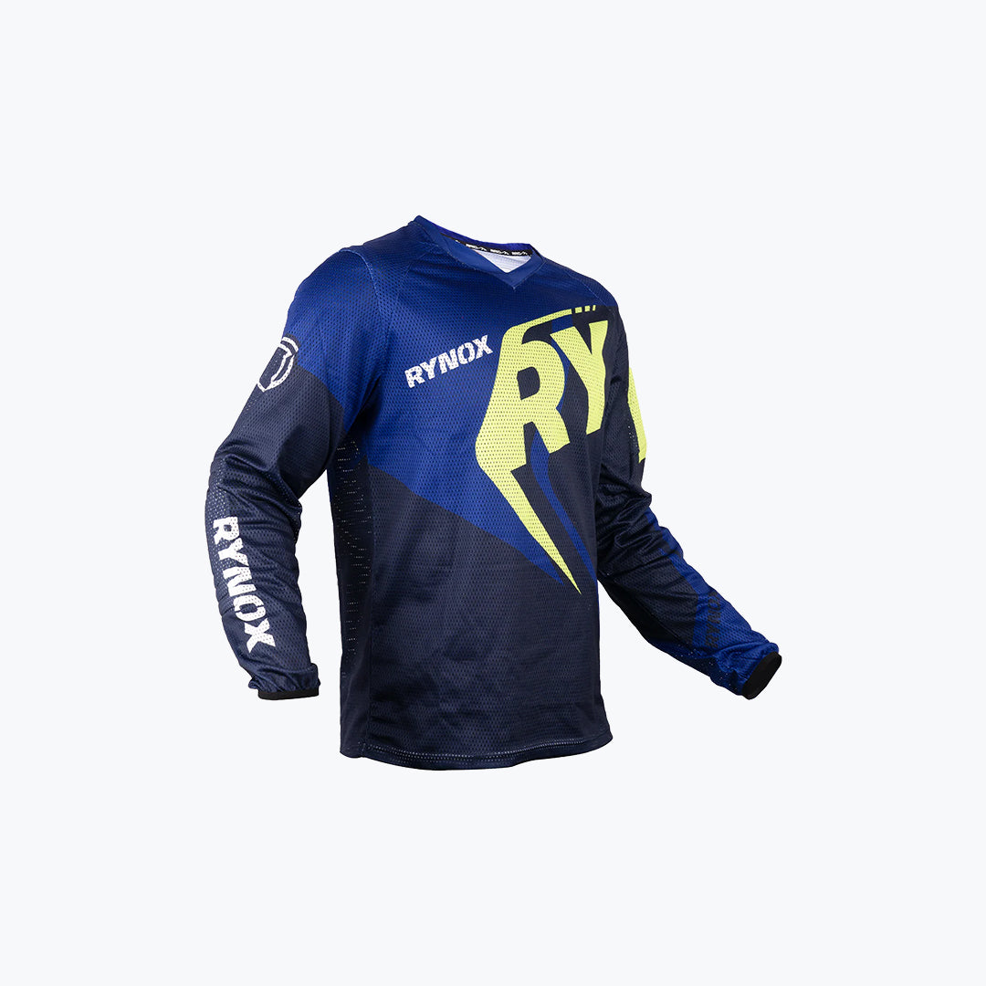 Rynox Switchback Neo Offroad Jersey Blue Hi-Viz Green