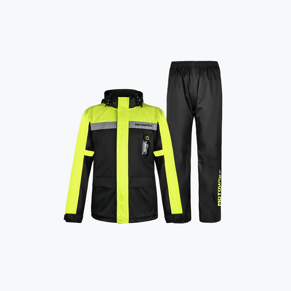 MOTOWOLF MDL0402 LED Waterproof Motorcycle Raincoat Yellow