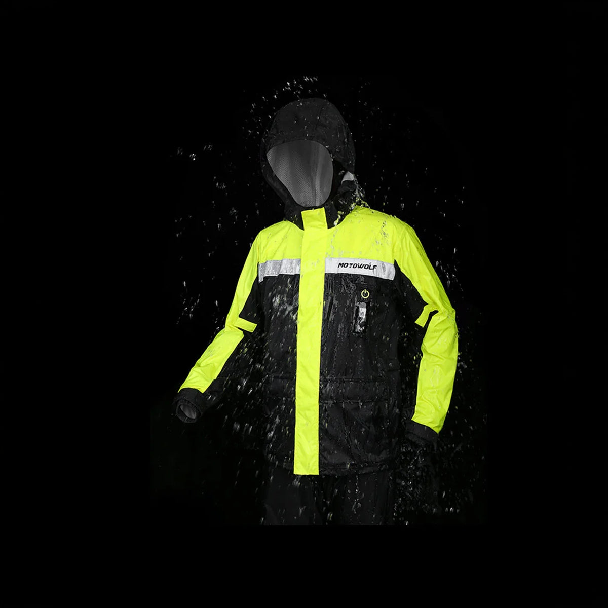 MOTOWOLF MDL0402 LED Waterproof Motorcycle Raincoat Yellow
