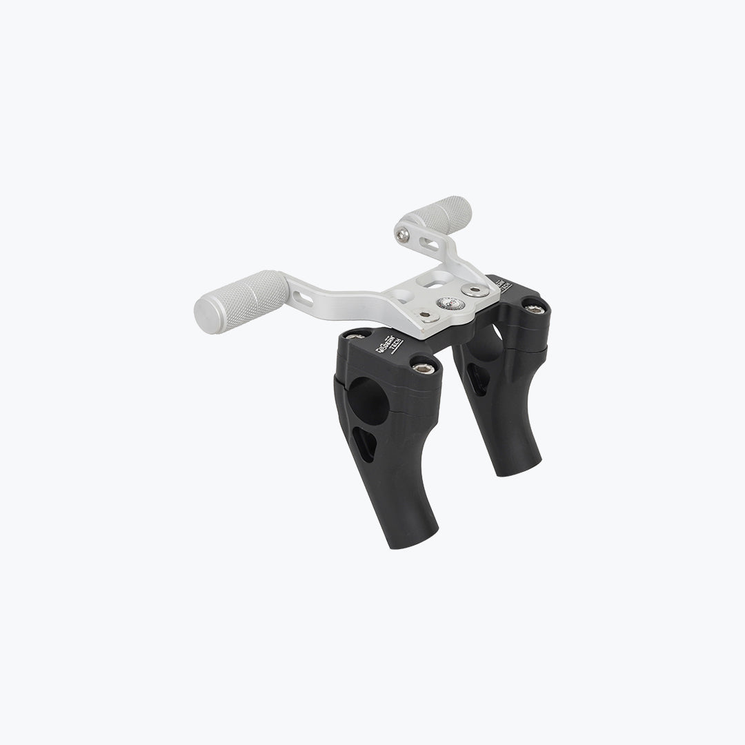 Modern Tech Handle Bar Riser with Mobile Holder for Royal Enfield Himalayan 450 Black / Silver