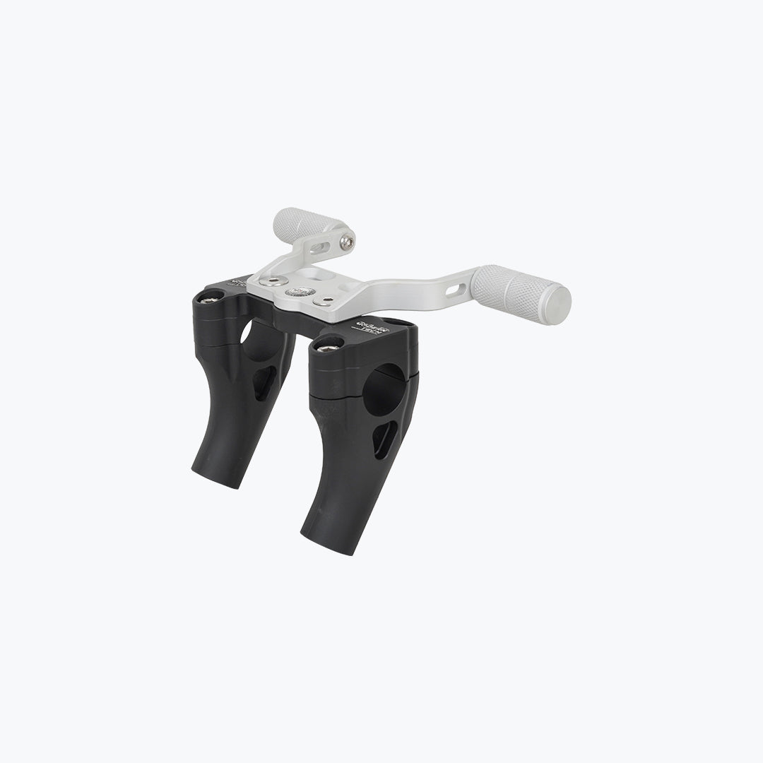 Modern Tech Handle Bar Riser with Mobile Holder for Royal Enfield Himalayan 450 Black / Silver