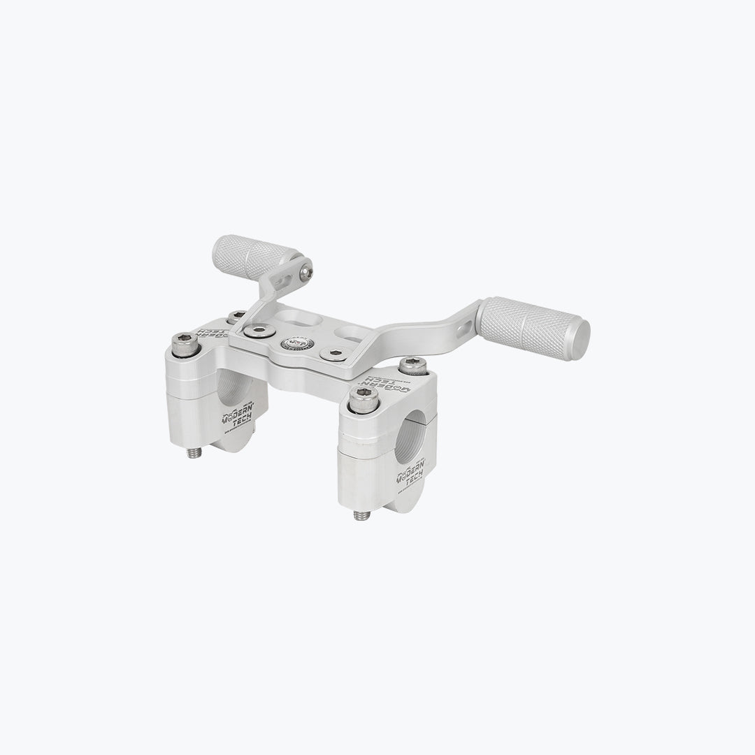 Modern Tech RE Meteor 650 Premium Combo Handlebar Riser with Mobile Holder Silver