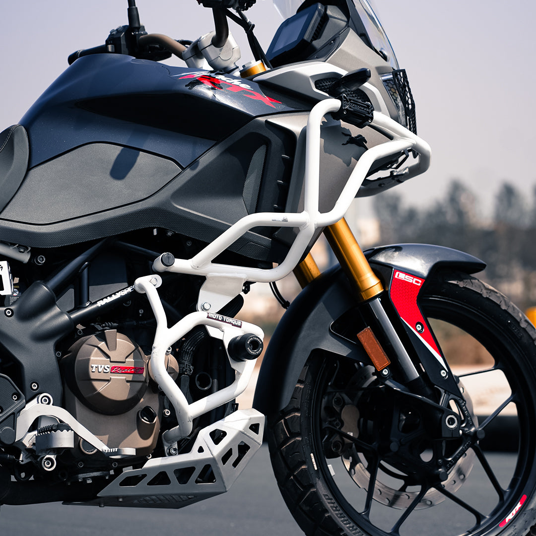 MTQ TVS Apache RTX 300 Stallion Crash Guard White