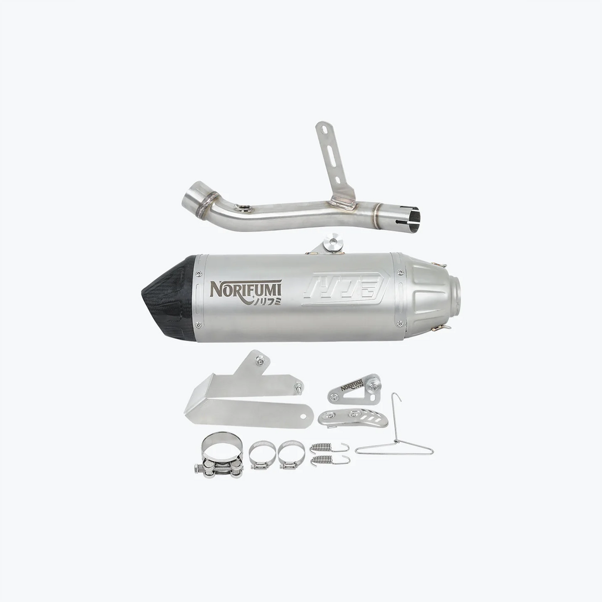Norifumi Whoops SS Carbon Slip-On Exhaust for Royal Enfield Himalayan 450 Long