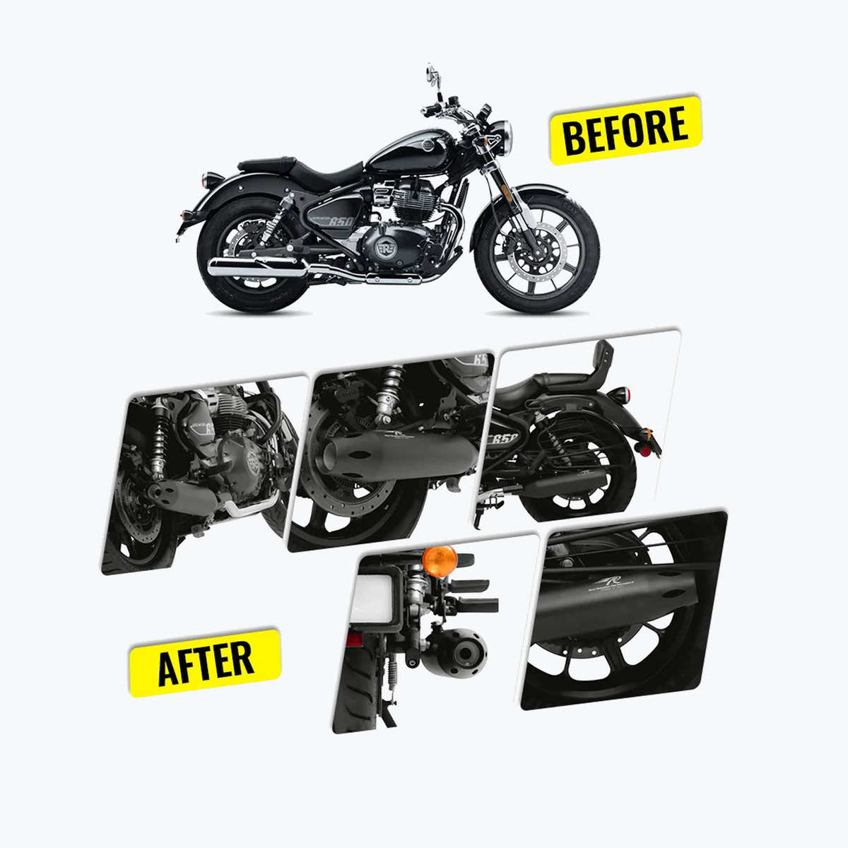 Red Rooster Performance Astral Pro Exhaust Super Meteor 650 Black Matte