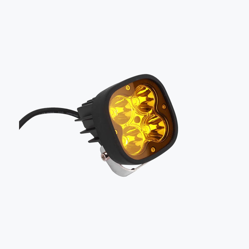 HJG 4 LED Square Fog Light Yellow Cap Premium