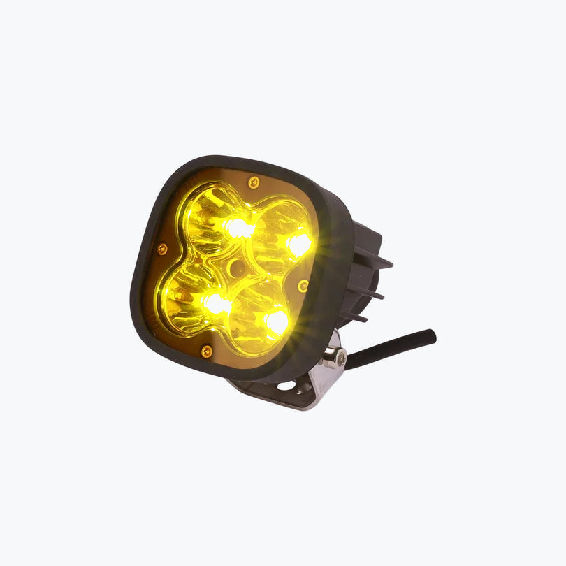 HJG 4 LED Square Fog Light Yellow Cap Premium