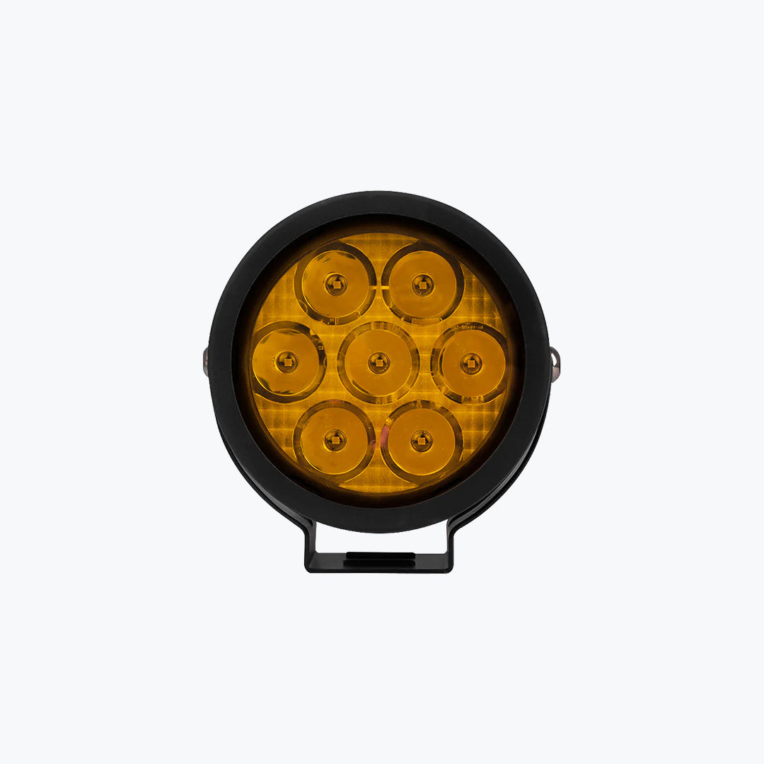 HJG 7 LED Round Foglight With Yellow Cap 70W Universal Auxiliary Light
