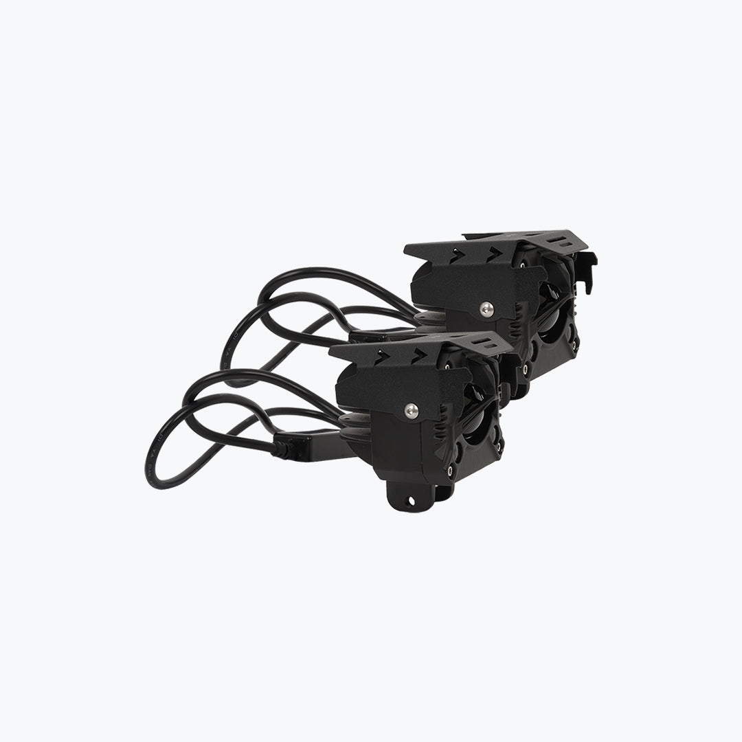 HJG Single LED Trident Lens Foglight Pair Universal Motorcycle Auxiliary Light Set