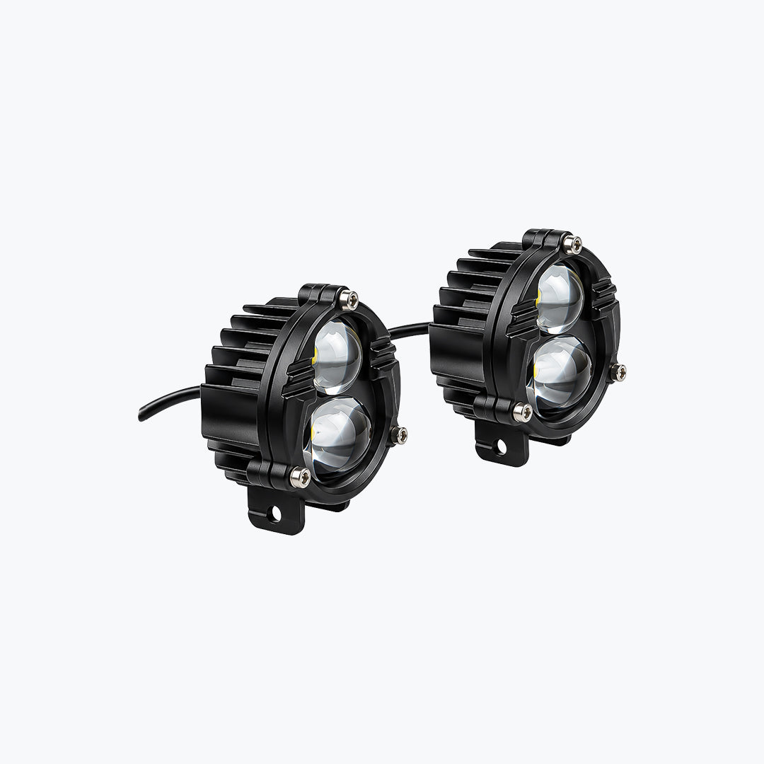 HJG 2 LED Pyramid 1.0 Motorcycle Foglight Pair