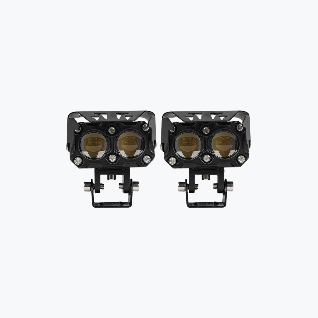 HJG Robotic 2 LED Fog Light Pair with Wiring Harness for Motorcycles