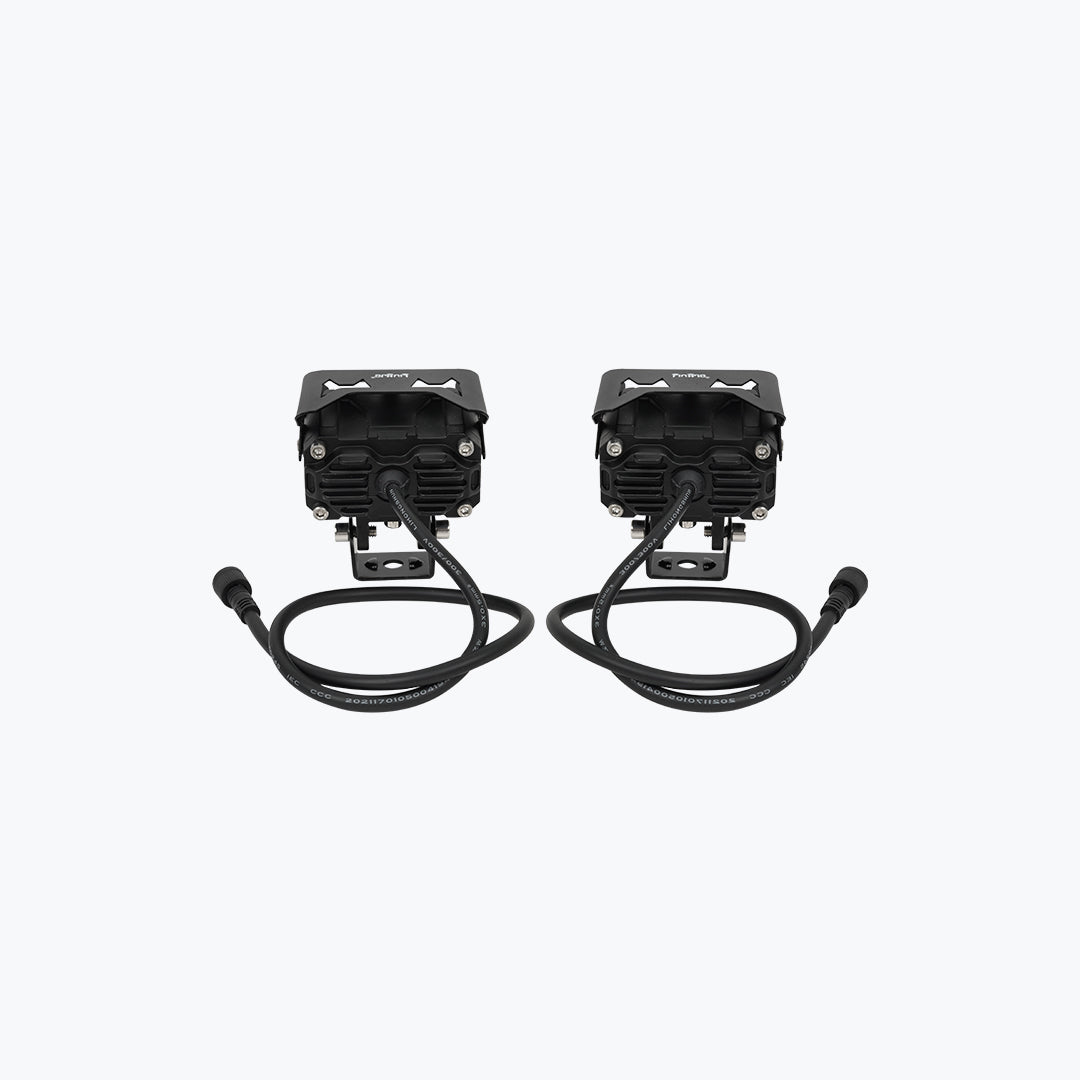 HJG Robotic 2 LED Fog Light Pair with Wiring Harness for Motorcycles